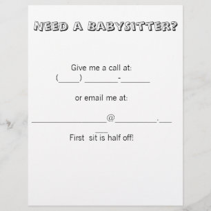 Need a BabySitter? Flyer