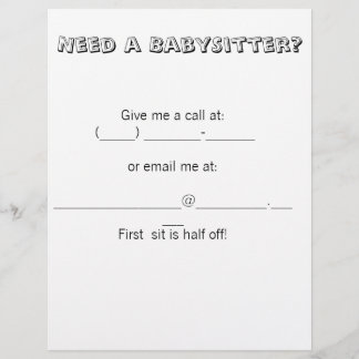 Need a BabySitter? Flyer