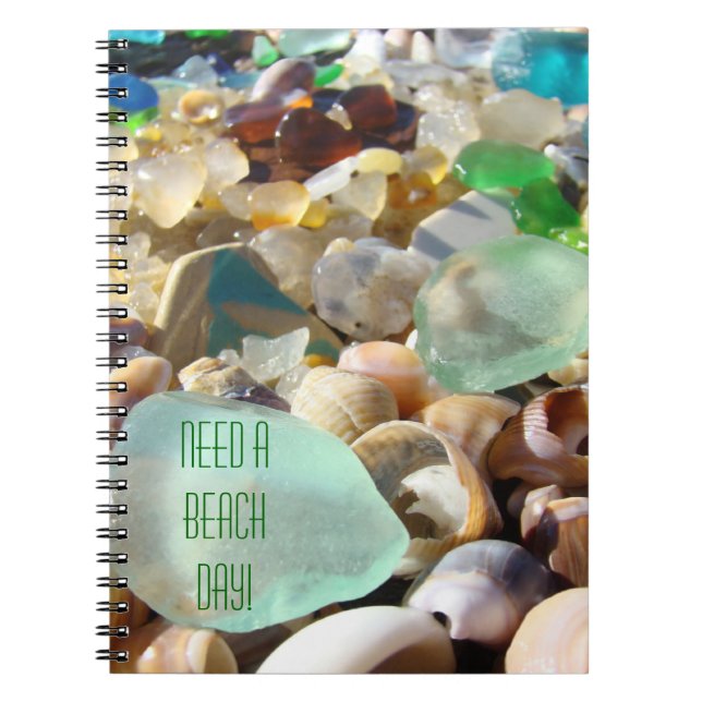 Need a Beach Day! notebooks spiral Sea Glass Agate (Front)