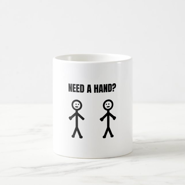 Need a Hand Stickman Meme Coffee Mug (Center)