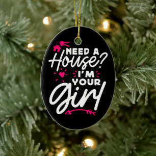 Need A House I'm Your Girl Real Estate Key House Ceramic Tree Decoration