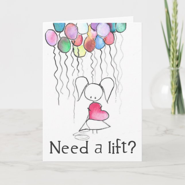 Need a Lift Balloon Girl Encouragement Card (Front)