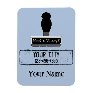 Need a Notary Rubber Stamp Customised Name Phone Magnet