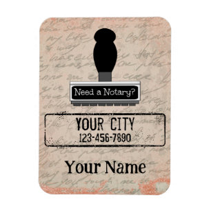 Need a Notary Rubber Stamp Customised Name Phone Magnet
