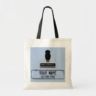 Need a Notary Rubber Stamp Customised Name Phone Tote Bag