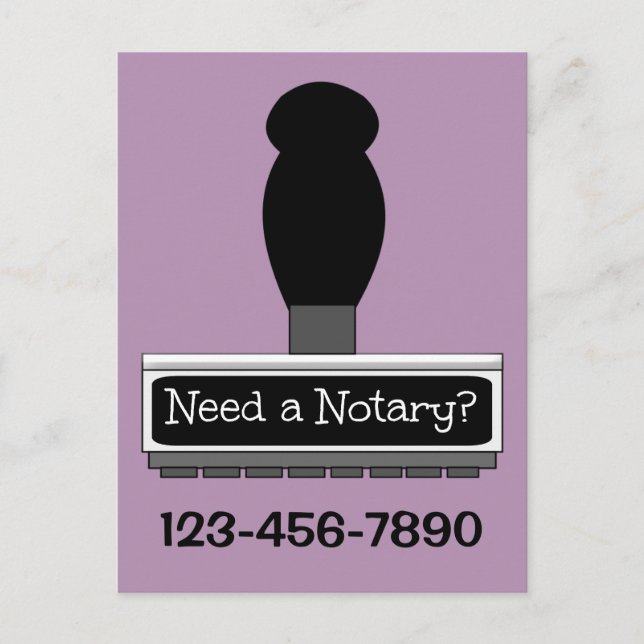 Need a Notary? Rubber Stamp Postcard (Front)