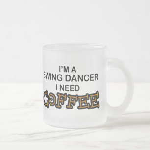 Need Coffee - Swing Dancer Frosted Glass Coffee Mug