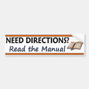 Need Directions?  Read the Manual Funny Bible Bumper Sticker