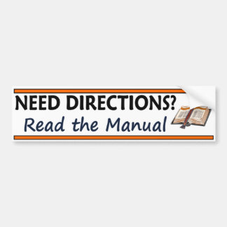 Need Directions?  Read the Manual Funny Bible Bumper Sticker