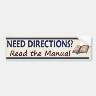 Need Directions?  Read the Manual Funny Bible Bumper Sticker