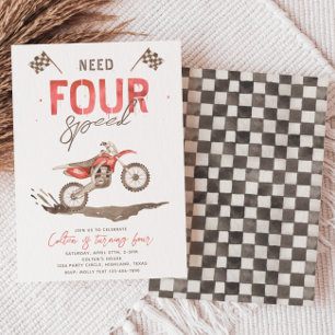 Need FOUR Speed Birthday Invitation   4th