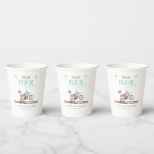 Need FOUR Speed Blue Dirt Bike Birthday Paper Cups