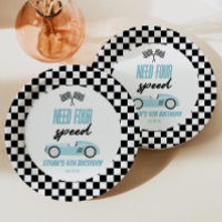 Need Four Speed Blue Race Car 4th Birthday Party