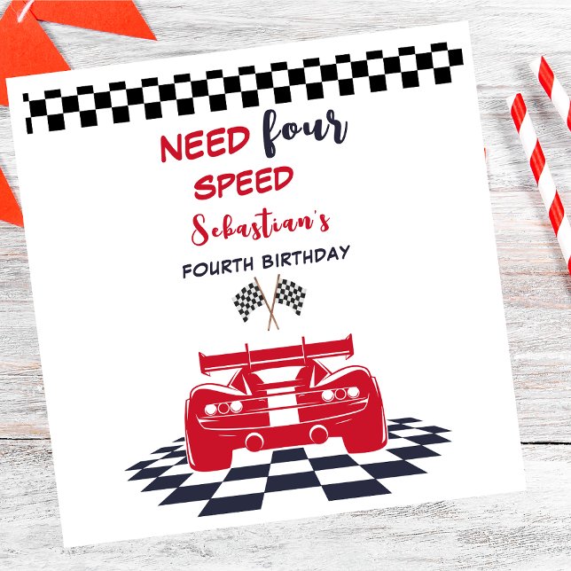 Need four speed fourth kids birthday napkin (Creator Uploaded)