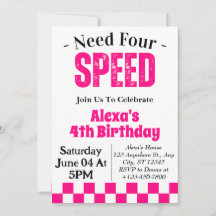 Need Four Speed Girl 4th Birthday Party 