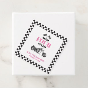Need Four Speed Pink Heavy Bike Fourth Birthday Favour Tags