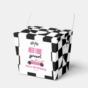 Need Four Speed Pink Race Car 4th Birthday Party Favour Box