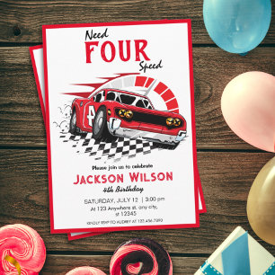 Need Four Speed Race Car Invitation