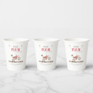 Need FOUR Speed Red Dirt Bike Birthday Paper Cups
