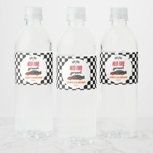 Need Four Speed Red Race Car 4th Birthday Party Water Bottle Label