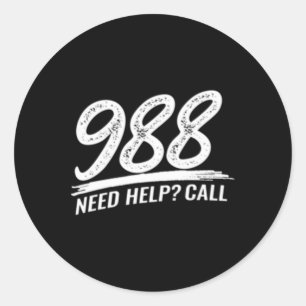 Need Help Call 988 Classic Round Sticker