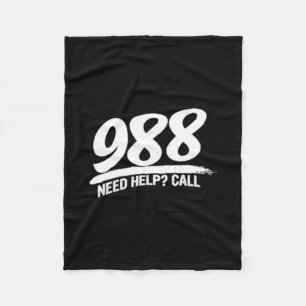 Need Help Call 988 Long Sleeve Fleece Blanket