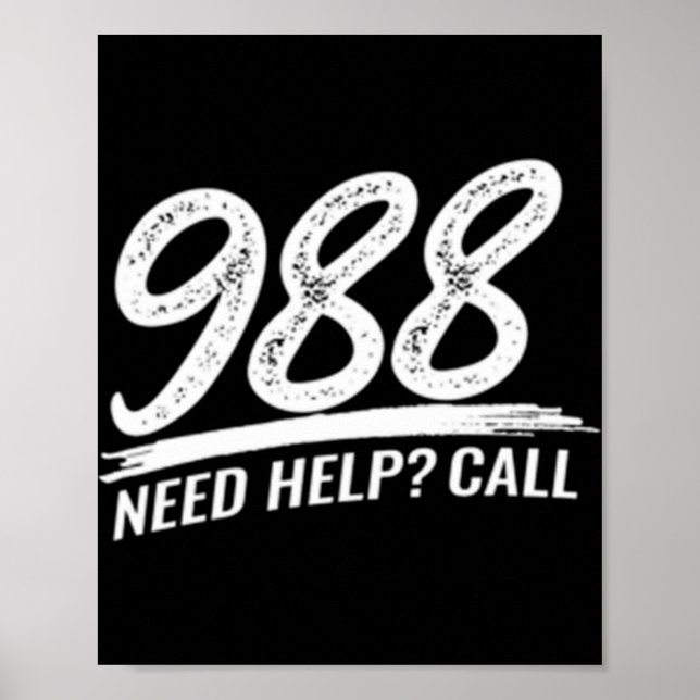 Need Help Call 988  Poster (Front)