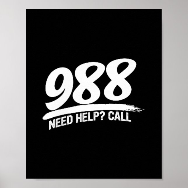 Need Help Call 988  Poster (Front)