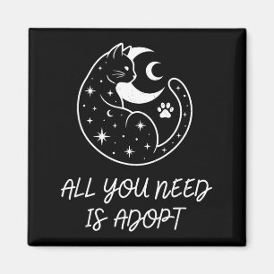 Need is Adopt Funny Cat Lover Cute Cat Vintage Magnet