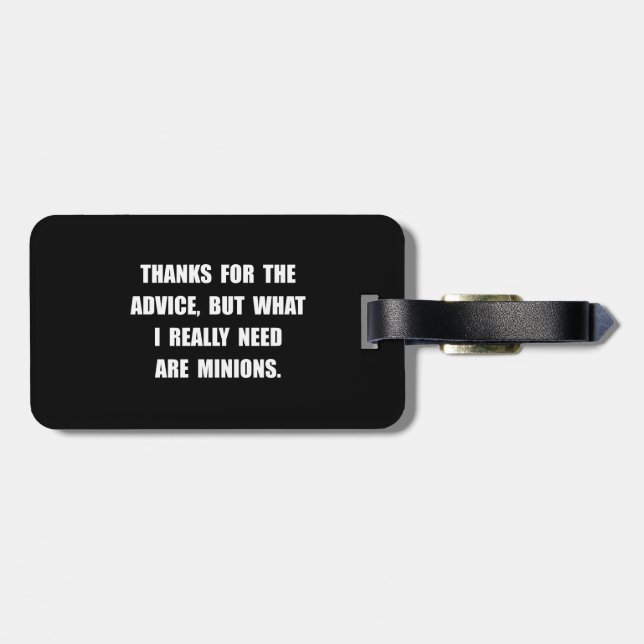 Need Minions Luggage Tag (Back Horizontal)