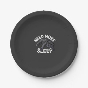Need More Sleep Bulldog Humor for Dog Lovers Paper Plate