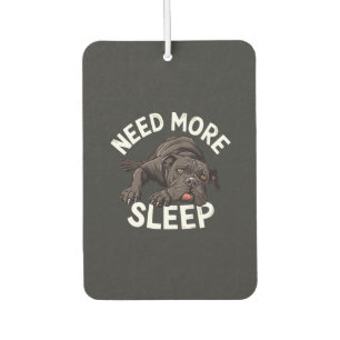 Need More Sleep Bulldog Illustration for Dog Car Air Freshener