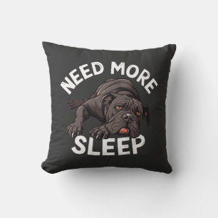 Need More Sleep Bulldog Illustration for Dog Cushion