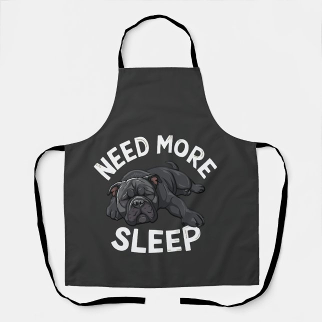 Need More Sleep Bulldog Illustration Relaxation Apron (Front)