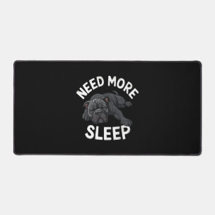 Need More Sleep Bulldog Illustration Relaxation Desk Mat