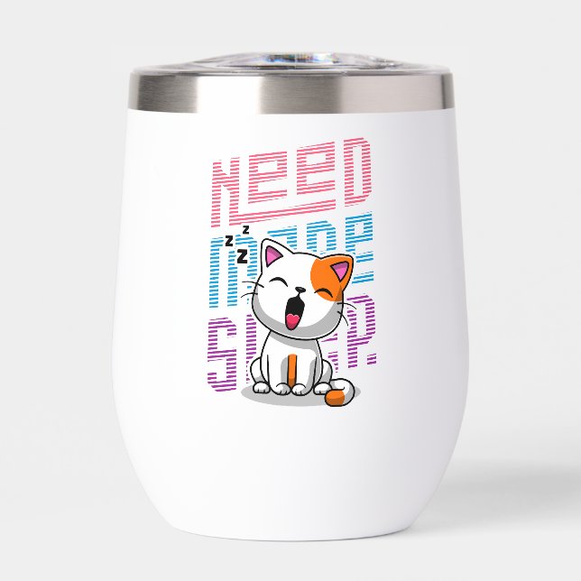 Need more Sleep | Funny Cat cute yawn expression (Front)