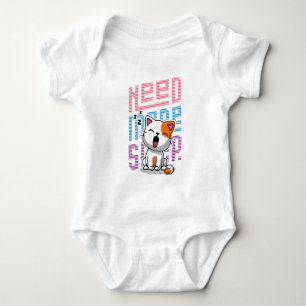 Need more Sleep Funny Cat cute yawn expression Baby Bodysuit