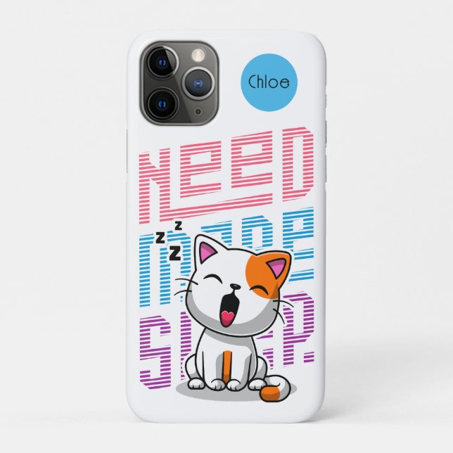 Need more Sleep | Funny Cat cute yawn expression Case-Mate iPhone Case (Back)