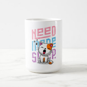 Need more Sleep   Funny Cat cute yawn expression Coffee Mug