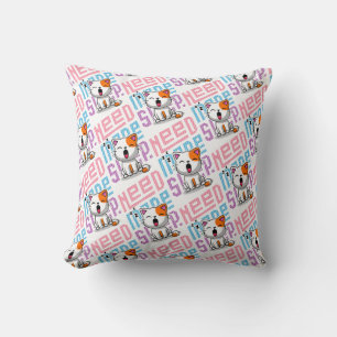Need more Sleep Funny Cat cute yawn expression Cushion