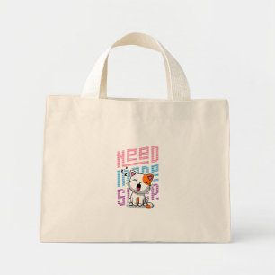 Need more Sleep Funny Cat cute yawn expression Mini Tote Bag