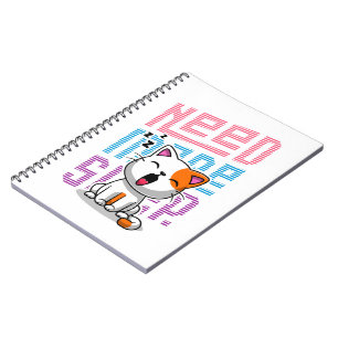 Need more Sleep   Funny Cat cute yawn expression Notebook