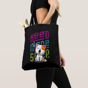Need more Sleep Funny Cat cute yawn expression Tote Bag