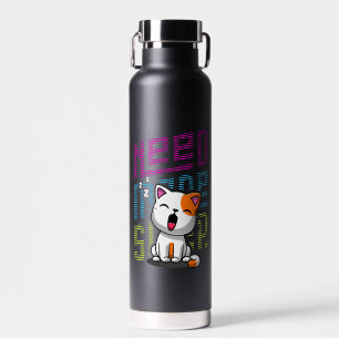 Need more Sleep Funny Cat cute yawn expression Water Bottle