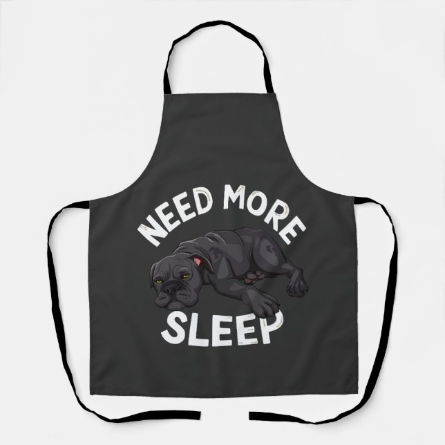 Need More Sleep Tired Dog Illustration for Dog Apron (Front)