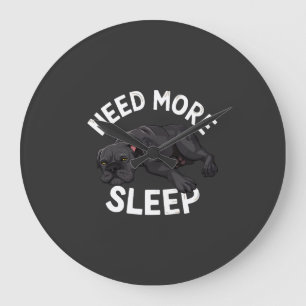Need More Sleep Tired Dog Illustration for Dog Large Clock