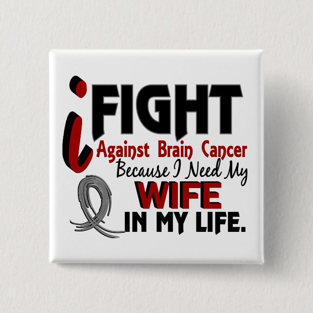 Need My Wife Brain Cancer 15 Cm Square Badge (Front)