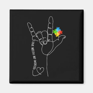 Need No Word Asl Autism Awareness Sped Teacher 5 Magnet