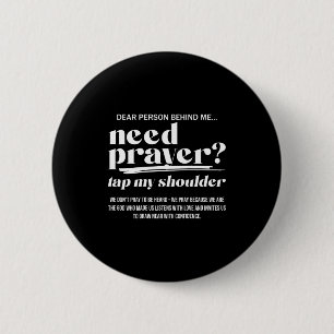 Need Prayer Tap My Shoulder Christian Men Women (o 6 Cm Round Badge