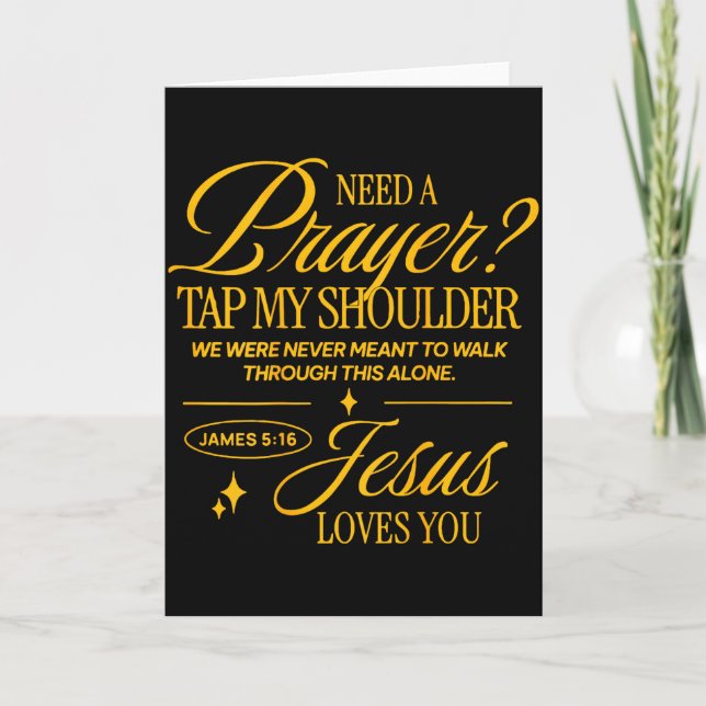 Need Prayer Tap My Shoulder Christian Men Women (o Card (Front)